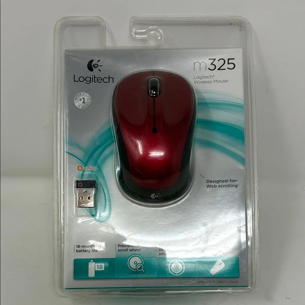 Logitech M325 Wireless Mouse – Red